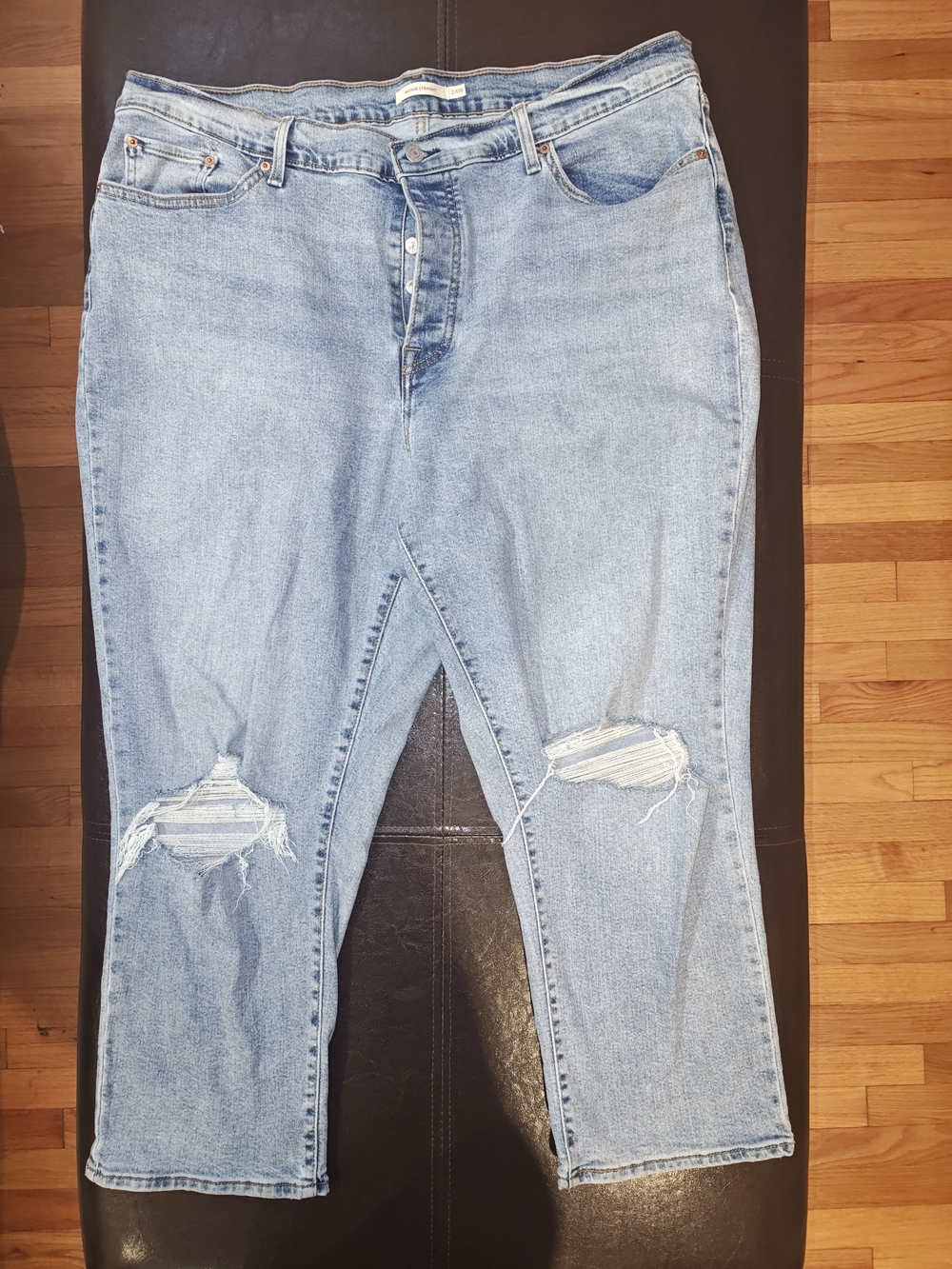 Levi's Light Blue Boyfriend Jeans with Knee Rips